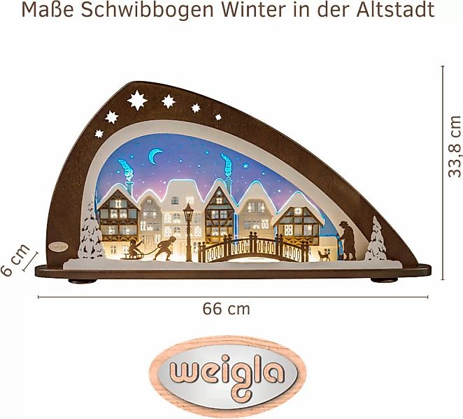 Weigla Lichterbogen "LED Winter in der Altstadt, moderner Schwibbogen aus H günstig online kaufen