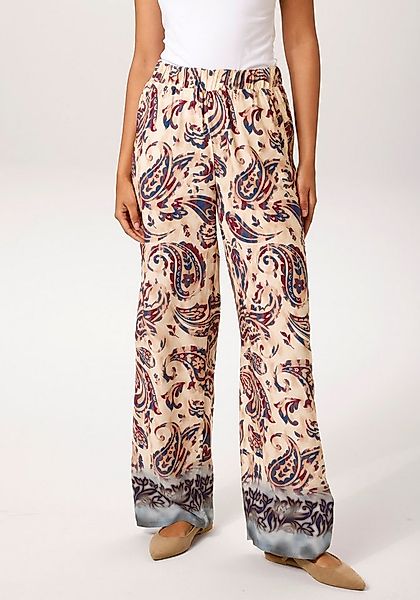 Aniston CASUAL Schlupfhose mit trendigem Paisley-Druck und Bordüre am Saum günstig online kaufen