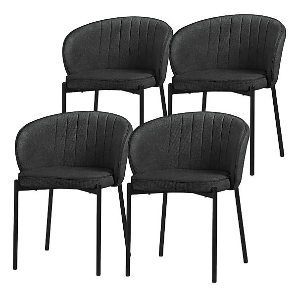 ML-Design Esszimmerstühle 4Er Set Anthrazit mit Stoffbezug günstig online kaufen