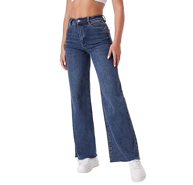 Ital-Design Weite Jeans Trendige Damen-Jeans mit lässigem Schnitt und Detai günstig online kaufen