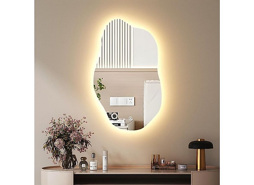 WDWRITTI Schminkspiegel LED Wandspiegel Schminktisch Kosmetikspiegel Asymme günstig online kaufen