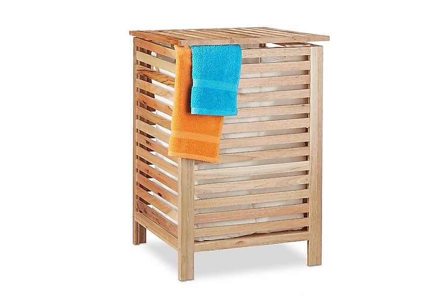 relaxdays Wäschetruhe Walnuss günstig online kaufen