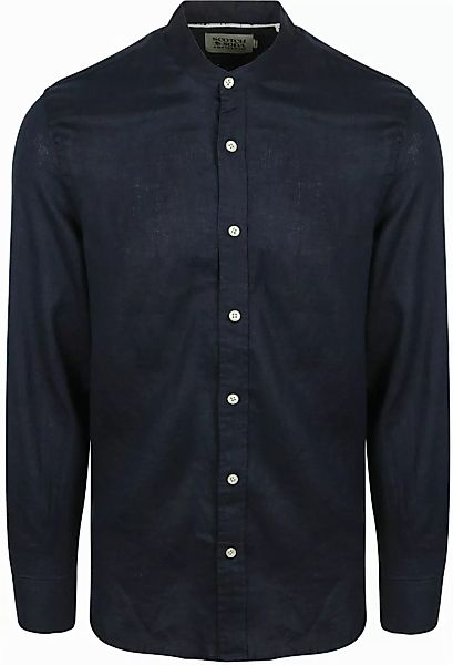 Scotch and Soda Leinen  Mao Hemd Navy - Größe XXL günstig online kaufen