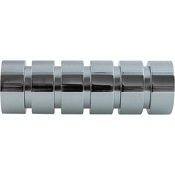 Mydeco Gardinenstange-Endstück Rillcube Chrom Ø 2 cm günstig online kaufen