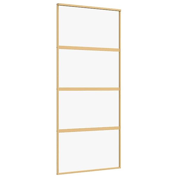 vidaXL Schiebetür Golden 90x205 cm ESG-Klarglas und Aluminium 155179 günstig online kaufen