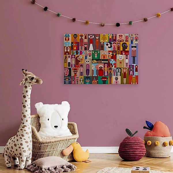 Bricoflor Kinderzimmer Wandbild Bunt Abstrakt Mosaik Leinwandbild Abstrakte günstig online kaufen