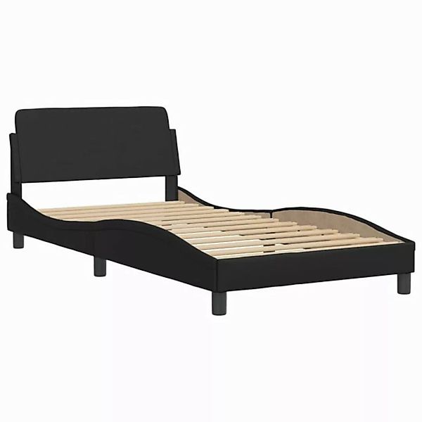 vidaXL Bett Bettgestell mit Kopfteil Schwarz 100x200 cm Kunstleder günstig online kaufen