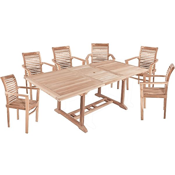 Garden Pleasure Gartenmöbel-Set 02 Solo/Java 7-teilig Teak günstig online kaufen