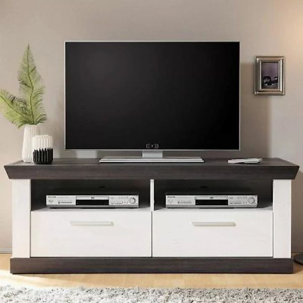 Lomadox TV Lowboard im Landhaus Stil in Pinie weiß & Wenge Nb. SALARA-61 mi günstig online kaufen