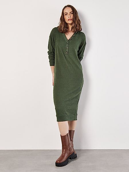 Apricot Strickkleid aus Rippstrick, mit Zierknöpfen günstig online kaufen