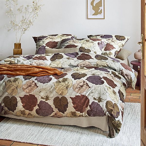 Irisette Biber Bettwäsche Koala 8533-50 Blätter Natur Braun 135x200 günstig online kaufen