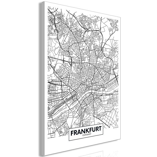Wandbild - Map of Frankfurt (1 Part) Vertical günstig online kaufen