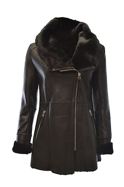 Zimmert Leather Ledermantel Olivia Damen, Lammfellmantel, Kapuze, Schwarz günstig online kaufen