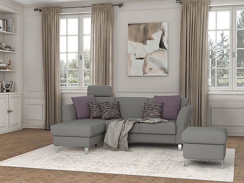 sit&more Ecksofa »Visby L-Form«, wahlweise mit Bettfunktion und Bettkasten, günstig online kaufen