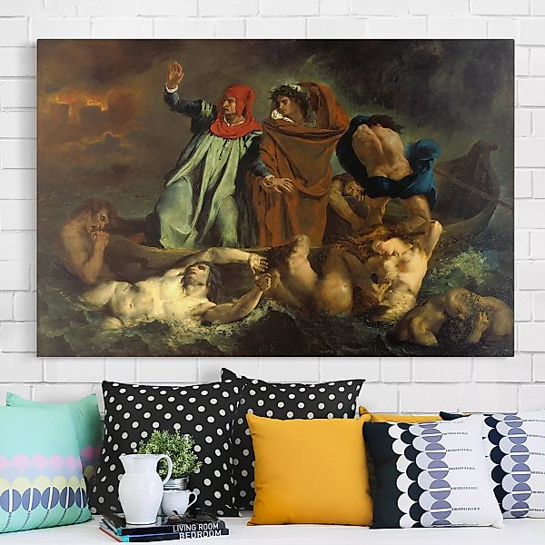 Leinwandbild Kunstdruck - Querformat Eugène Delacroix - Dante und Virgil in günstig online kaufen