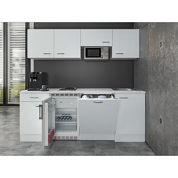 Flex-Well Classic Büroküche Wito 210 cm Weiß günstig online kaufen