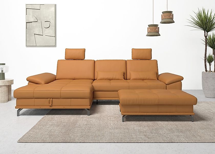 Places of Style Ecksofa Costello, mit Sitztiefenverstellung und Armlehnfunk günstig online kaufen