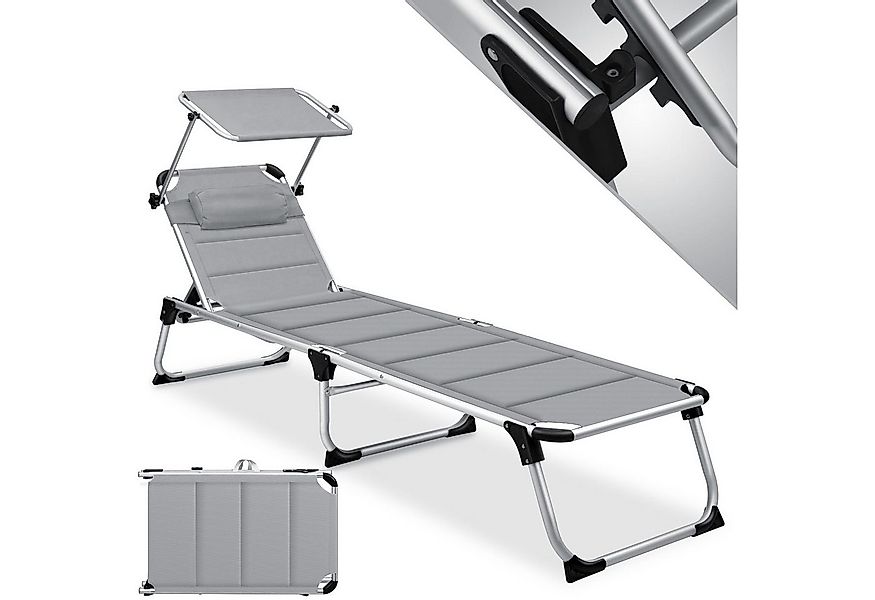 KESSER Gartenliege, Sonnenliege SUN mit Dach Gartenliege Liegestuhl klappba günstig online kaufen