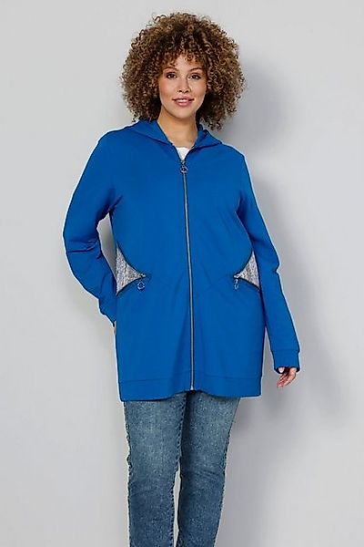 MIAMODA Sweatjacke Sweatjacke Kapuze Pailletten-Einsätze Langarm günstig online kaufen