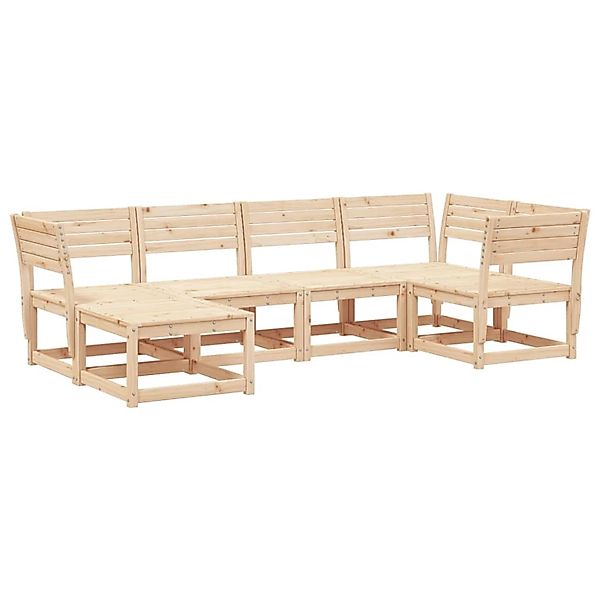 vidaXL 6-tlg Garten-Sofagarnitur Massivholz Kiefer Modell 1 günstig online kaufen