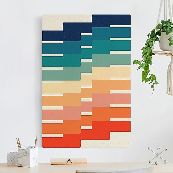 Leinwandbild auf Canvas Natural Moderne Regenbogen Geometrie günstig online kaufen