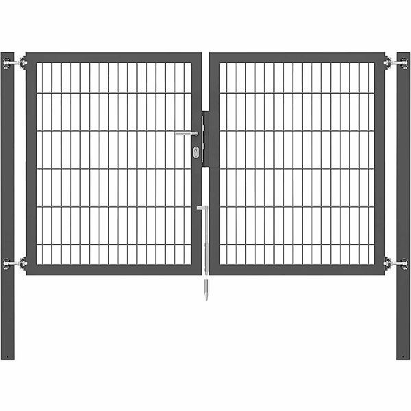 Doppeltor Flexo Plus 200 cm x 120 cm Pfosten 80 cm x 80 cm Anthrazit günstig online kaufen