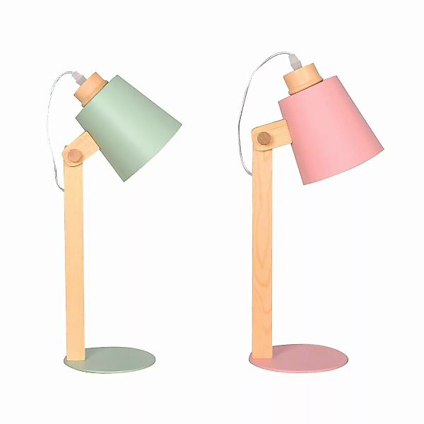 Tischlampe Dkd Home Decor Natürlich Rosa Metall Holz Grün (2 Stück) (18 X 2 günstig online kaufen