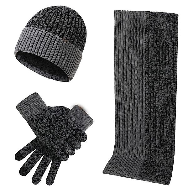 Blusmart Mütze & Schal Farbblock-Strickschal, Mütze, günstig online kaufen