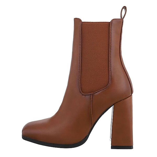 Ital-Design Damen Freizeit High-Heel-Stiefelette Blockabsatz High-Heel günstig online kaufen