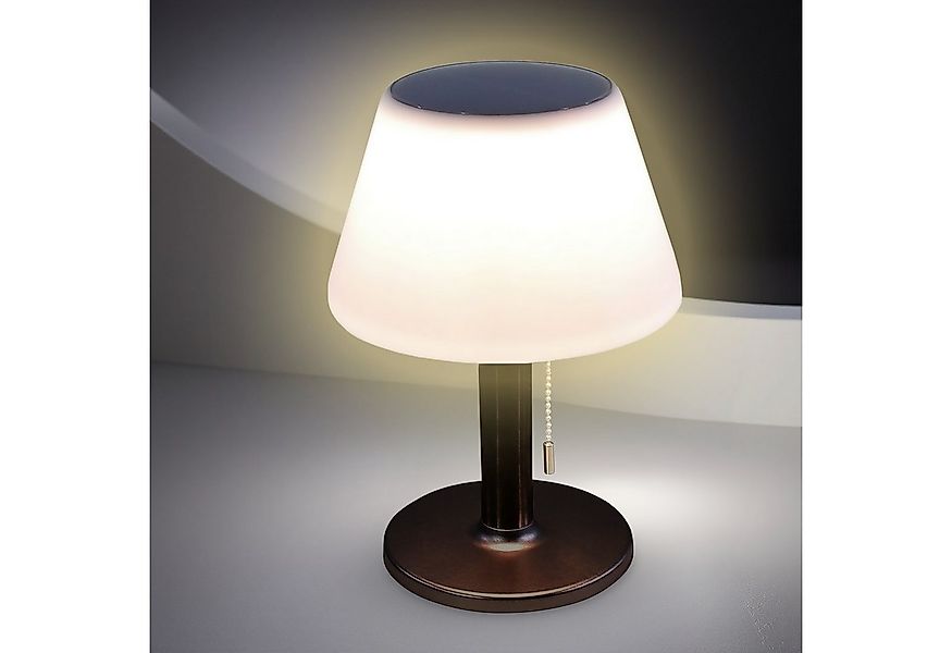 Spetebo LED Solarleuchte Solar Tischlampe warmweiß 27 cm - LED Gartenleucht günstig online kaufen