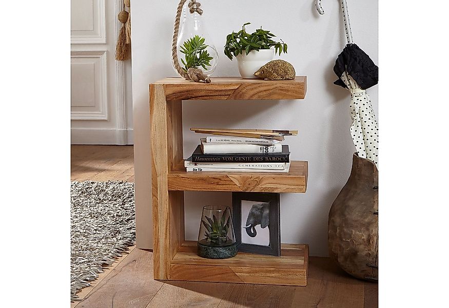 FINEBUY Beistelltisch SuVa2398_1 Massivholz E- Cube Ablage Stand Bücher Reg günstig online kaufen