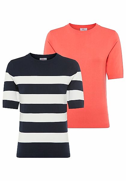 Flashlights Kurzarmpullover aus Viskosemischung mit modernem Schnitt günstig online kaufen