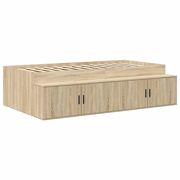 vidaXL Bettrahmen mit Stauraum Sonoma-Eiche 90 x 200 cm Holzwerkstoff 33351 günstig online kaufen