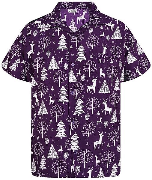 King Kameha Hawaiihemd Christmas Reindeer Allover Funky Hawaii-Hemd Kurzarm günstig online kaufen