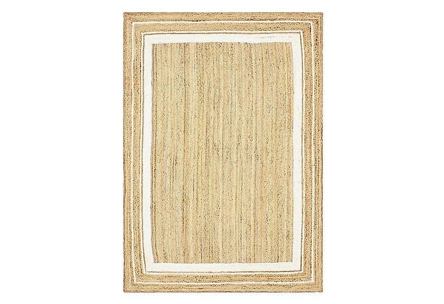 TaraCarpet Teppich Jute Durry Bordüre Flachgewebe Boho Modern, rechteckig, günstig online kaufen
