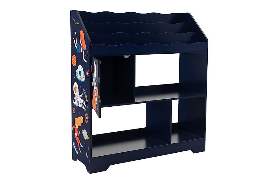 COSTWAY Bücherregal, Kinder, Spielzeugregal mit Fachern & Tür, weiß 93x30x1 günstig online kaufen