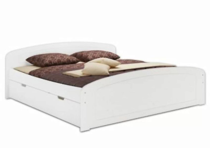 Erst-Holz® Funktionsbett 180x200 Kiefer weiß mit Bettkästen + Federleisten günstig online kaufen