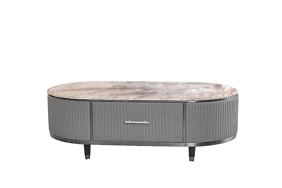 KAWOLA Couchtisch MARIA, Marmorplatte Kunstleder verschiedene günstig online kaufen