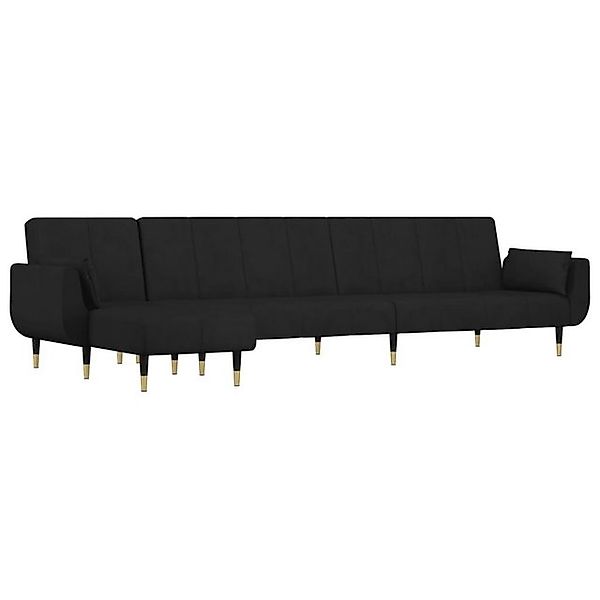 vidaXL Sofa Schlafcouch Schlafsofa in L-Form Schwarz 275x140x70 cm Samt Cha günstig online kaufen