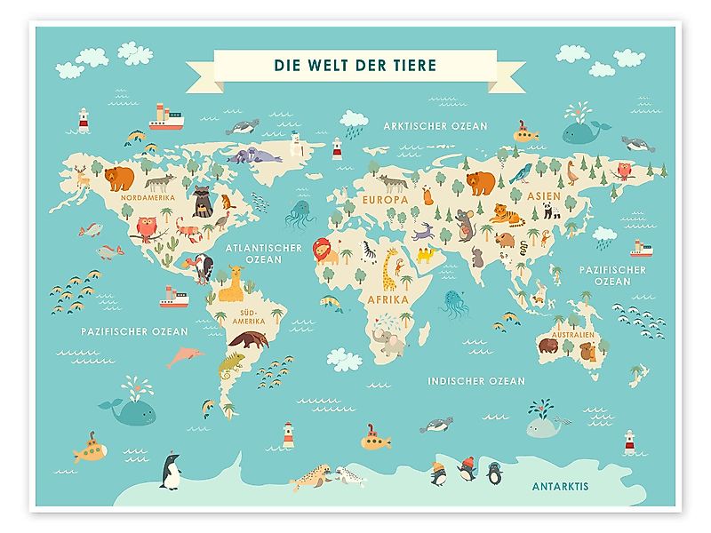 Posterlounge Poster Kidz Collection, Die Welt günstig online kaufen
