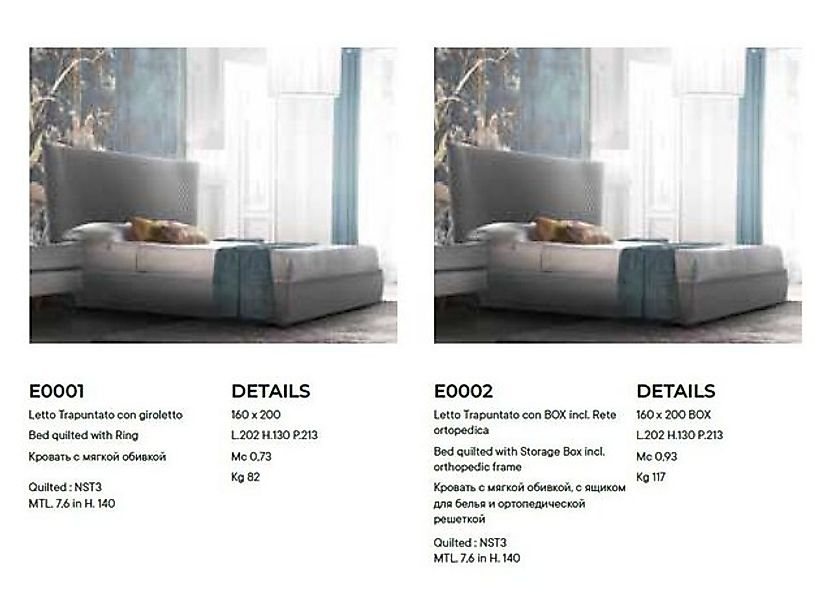 Xlmoebel Bett Neues Designer-Doppelbett in Grau aus luxuriösen Materialien günstig online kaufen