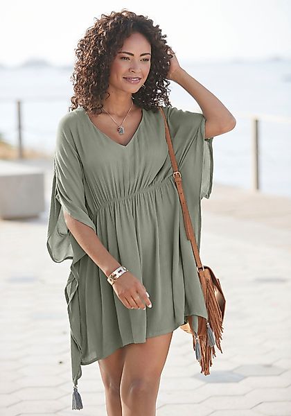 LASCANA Tunika aus gekreppter Viskose, Blusenkleid, günstig online kaufen