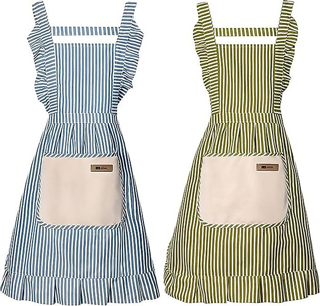 Kaket Kochschürze 2er-Set Baumwolle Gestreift mit Tasche, (Kochschürzen-Set günstig online kaufen