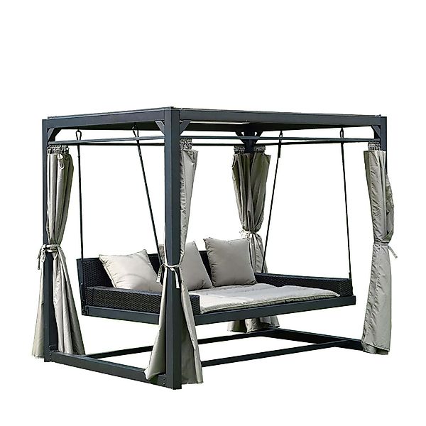 dynamic24 Gartenliege, Pavillon Sonnenliege Sonnenbett Doppelliege günstig online kaufen