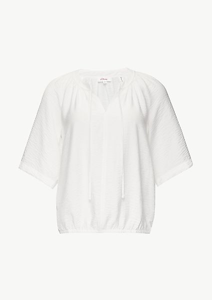 s.Oliver Kurzarmbluse Strukturierte Bluse im O-Shape günstig online kaufen