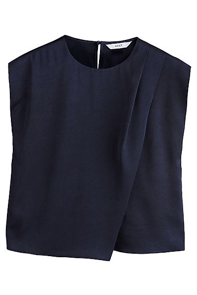 Next Blusentop Asymmetrisches Satin-Top in Knitteroptik günstig online kaufen