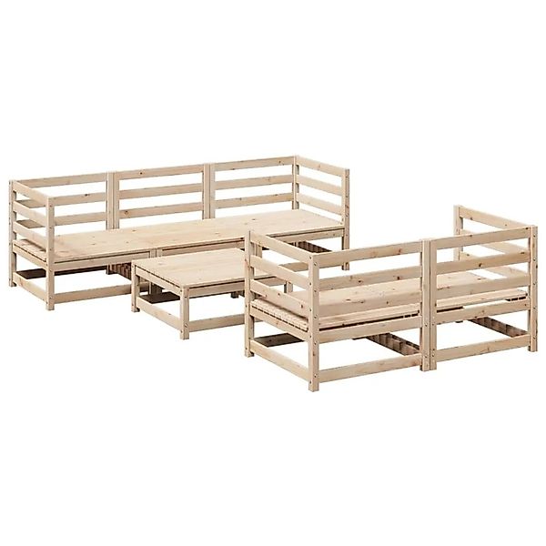 vidaXL 6-Tlg Garten-Sofagarnitur Massivholz Kiefer 3299286 günstig online kaufen