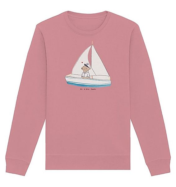 Mr. & Mrs. Panda Longpullover Größe L Bär Segeln - Canyon Pink - Geschenk, günstig online kaufen