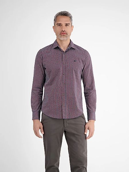 LERROS Langarmhemd "Herrenhemd mit Haifischkragen, dezent gemustert" günstig online kaufen