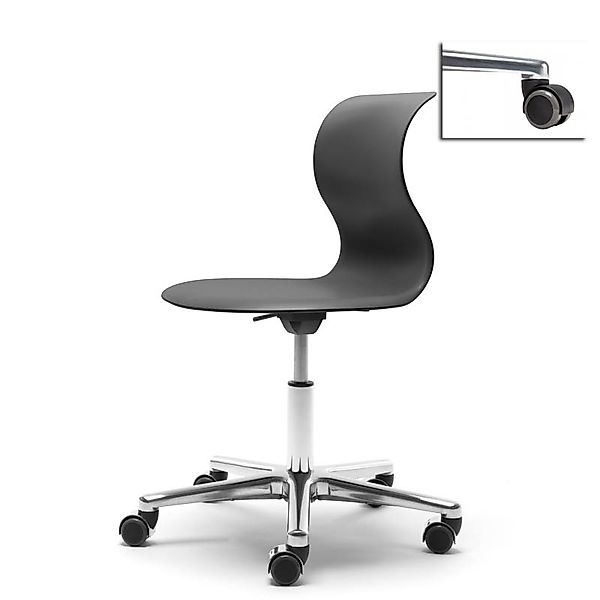 Kinderstuhl Pro 5 graphitschwarz Aluminium polliert (+40€) Weich mit schwar günstig online kaufen